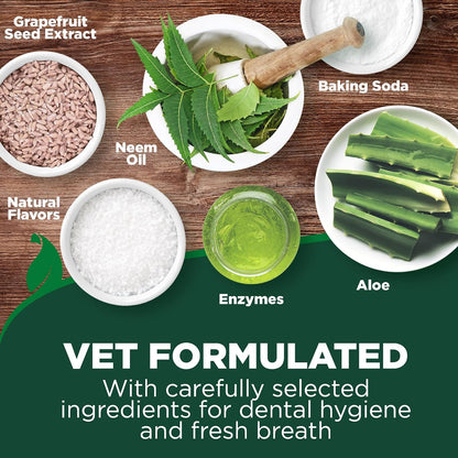 Back of Vet's Best dog toothpaste tube showing instructions