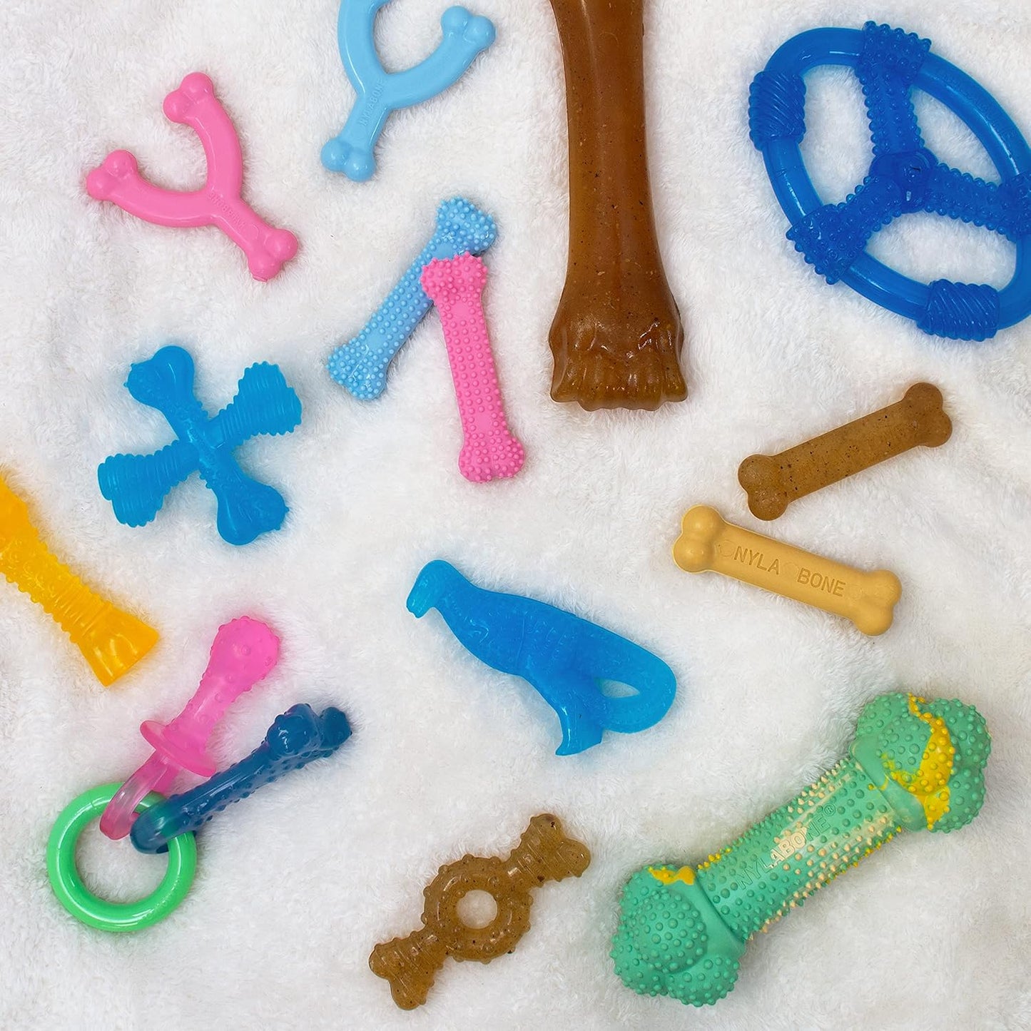 Nylabone petite chicken flavor puppy teething toy packaging view