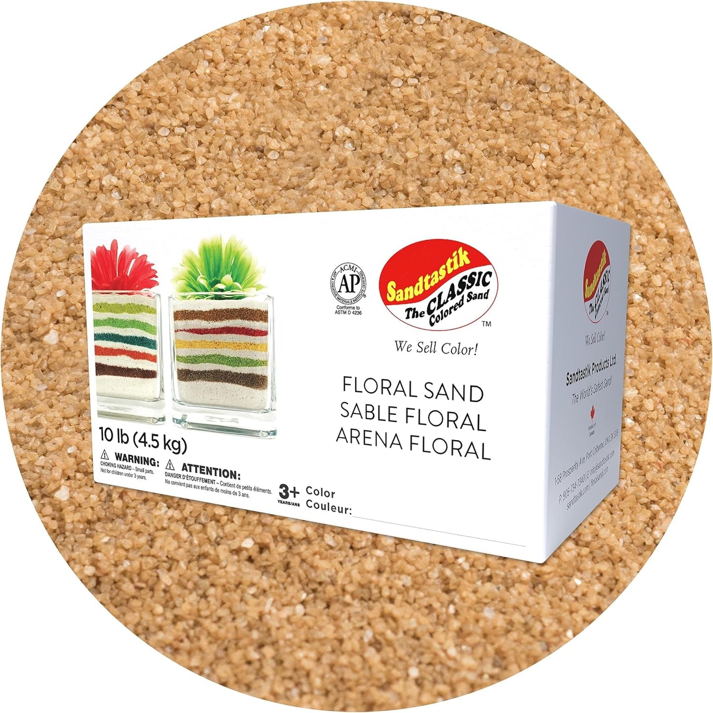 Sandtastik Mocha Latte Coarse Sand 10 Pound Box front view