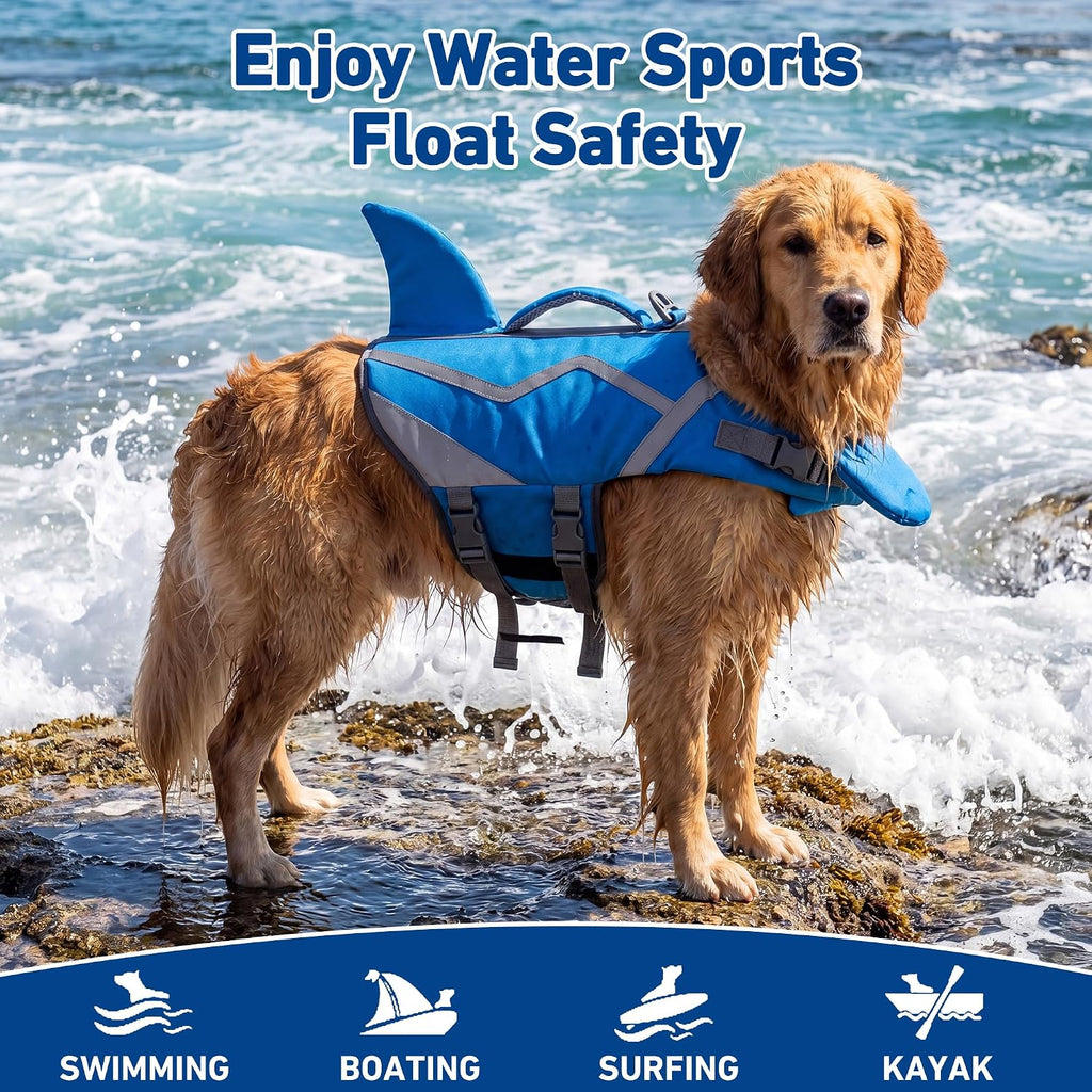 Durable pet life jacket with heavy duty leash D ring attachment