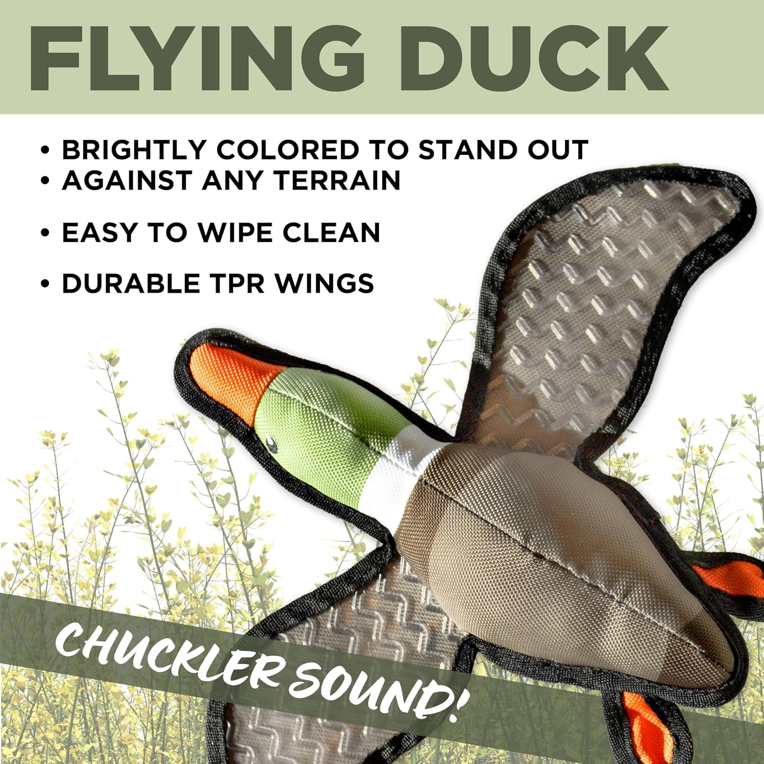 Hound2O flying duck toy with rubber wings