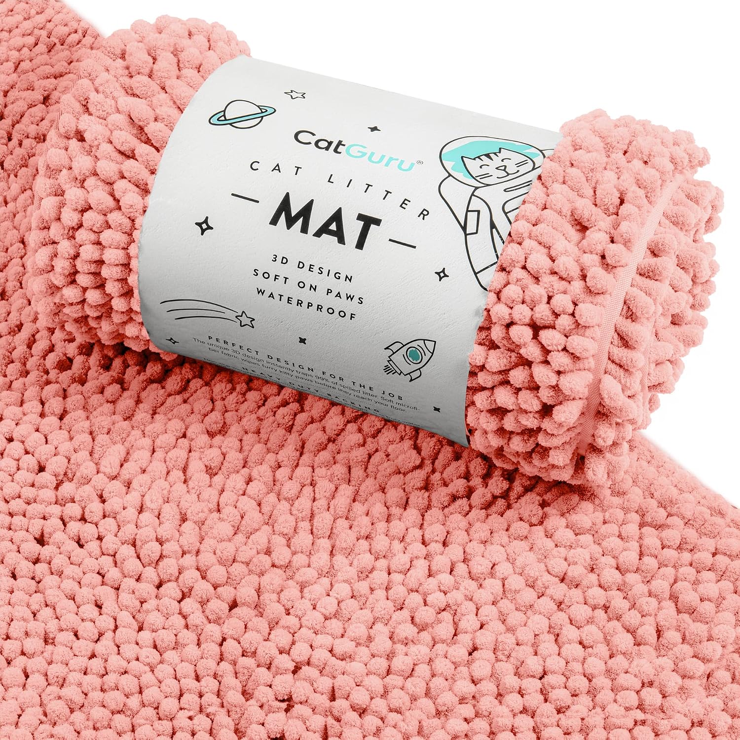 CatGuru Cat Litter Mat, Medium, Extra Large, XXL, Waterproof Litter Box Mat, Non Slip Kitty Litter Mat, Machine Washable Litter Trapping Mat, Soft Litter Tray, Cat Stuff (Medium, Gray/Heavy-Duty) - Image 10