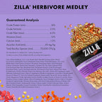 Authentic USA imported Zilla reptile food bag showing calcium benefits
