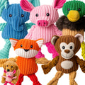 Jalousie plush dog toys assortment 5 pack front view