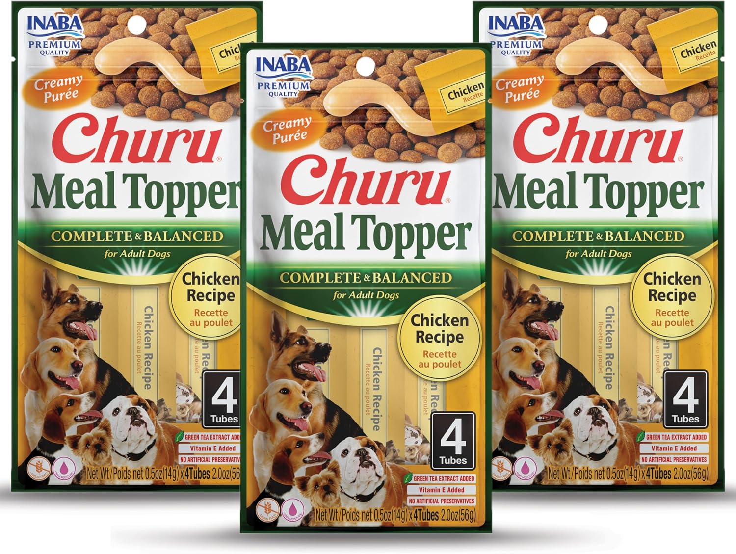 INABA Churu Meal Topper for Dogs, Complete & Balanced, Creamy, Lickable Pure Dog Food Topper, 0.5 Ounce Tube, 20 Tubes (4 per Pack), 5 Flavor Variety - Image 11