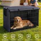 Pawise calming dog crate cover double door setup for pet privacy