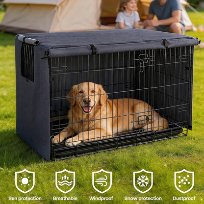 Pawise calming dog crate cover double door setup for pet privacy