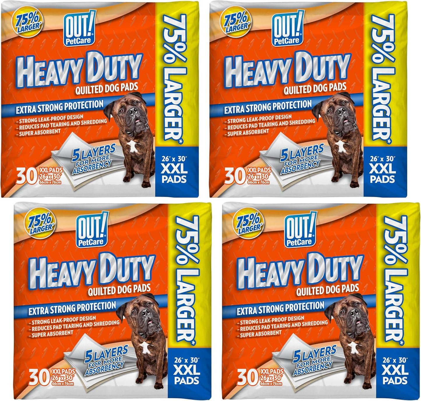 OUT! Petcare Puppy Pads XXL, Heavy Duty, Leak Proof Pee Pads for Dogs, Potty Training & Housebreaking, Puppy Essentials (26"x30", 30 Count) - Image 11
