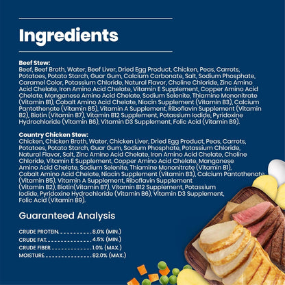 Nutritional facts panel on the back of the Blue Buffalo grain free can.