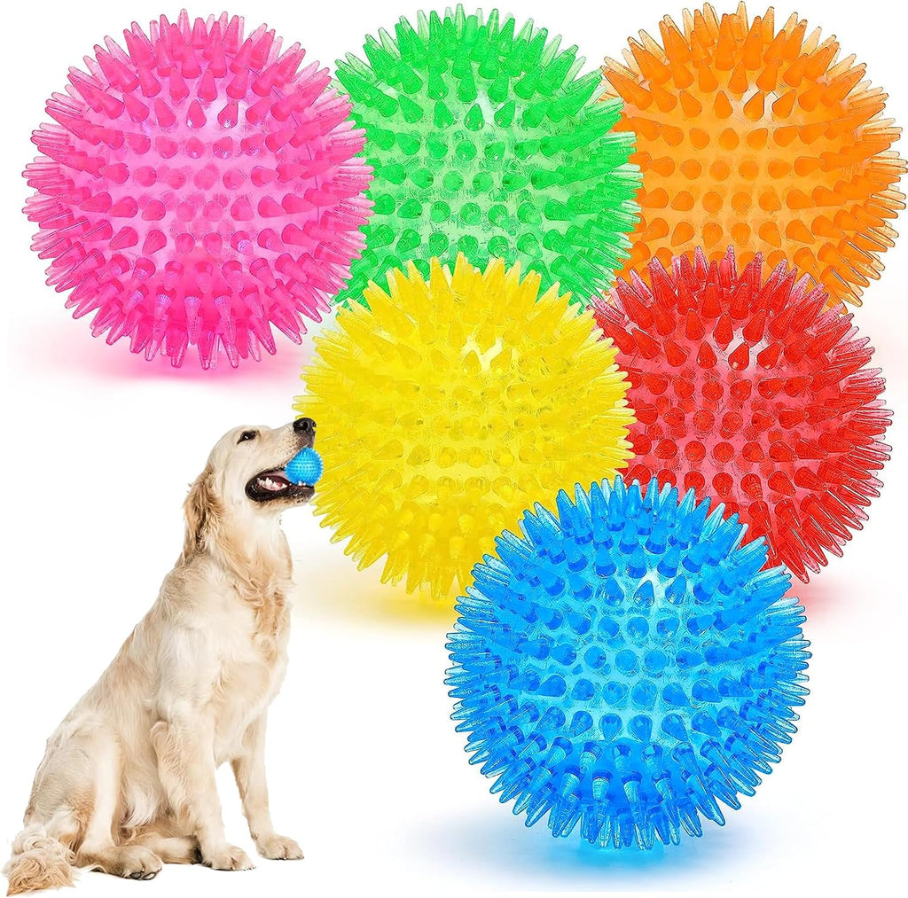 Dog Balls 4.5" Squeaky Dog Toys Spikey Ball for Aggressive Chewers Heavy Duty Teething Large Medium Durable Dogs Balls (4 Pack) - Image 11
