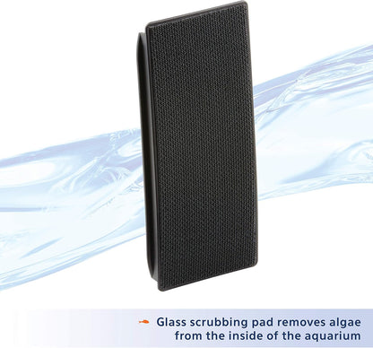 Aqueon Algae Cleaning Magnet dual surface interchangeable pads for glass and acrylic scratch free maintenance.
