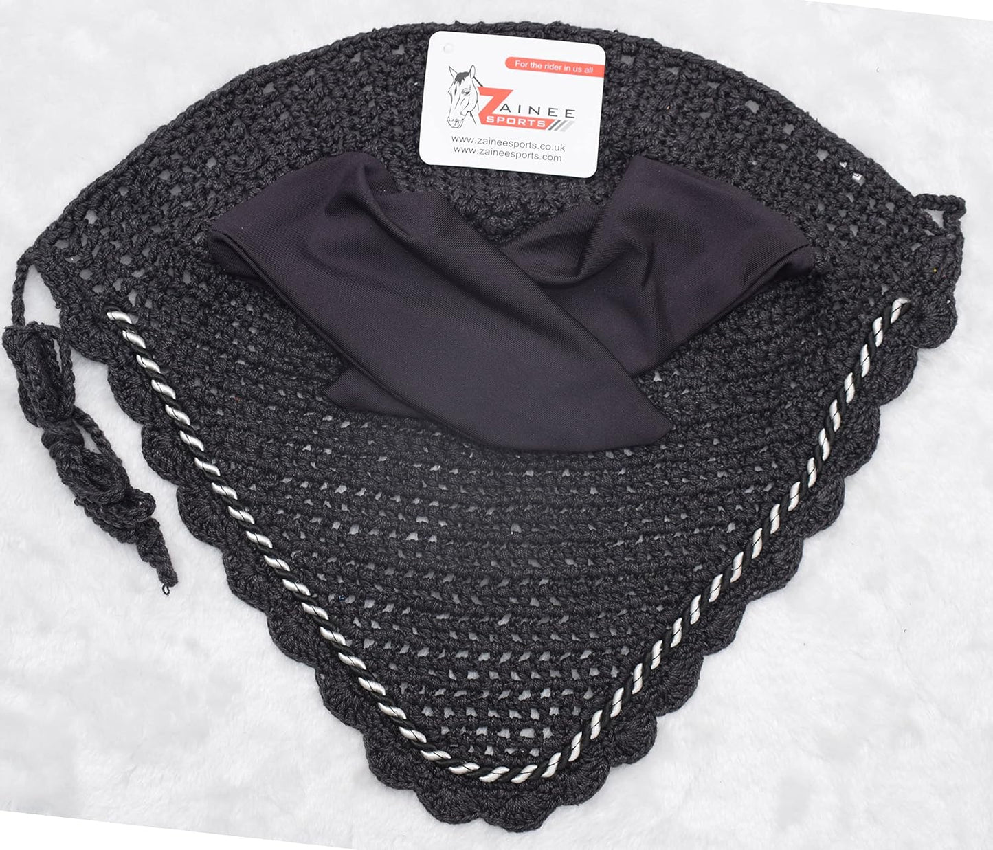 Zainee Sports horse bonnet double tone cord detail