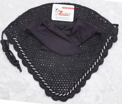 Zainee Sports horse bonnet double tone cord detail