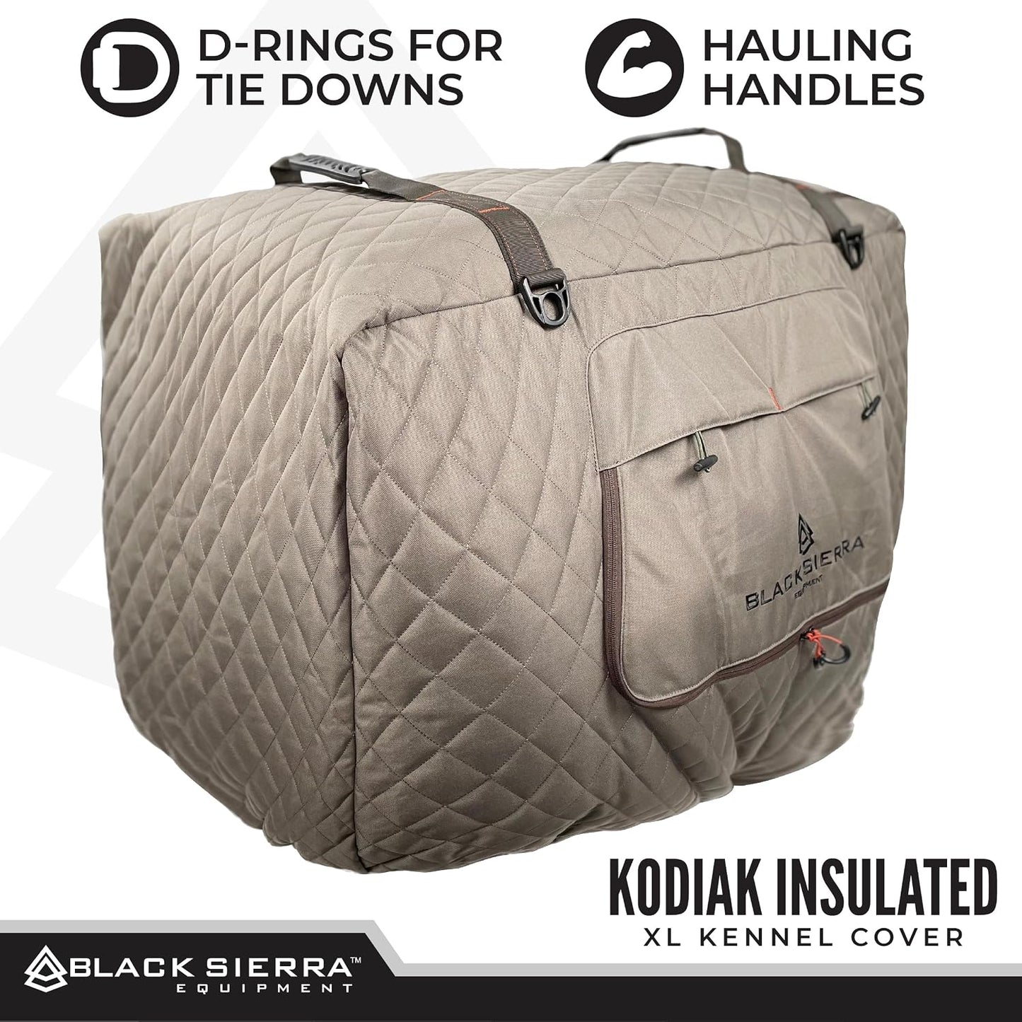 Top view of the insulated XL dog crate cover highlighting the dual built-in carry handles