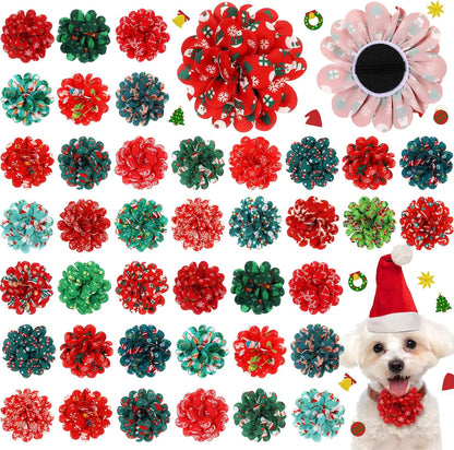 Huhumy 50 Pcs Patriotic Dog Collar Flowers Bulk 4th of July Star Dog Bowtie Flower Grooming Charms Accessories for Pets Collar Attachment Embellishment Independence Day 250th Anniversary Party Costume - Image 10