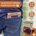 Portable dog pooper scooper with built in leash holder view