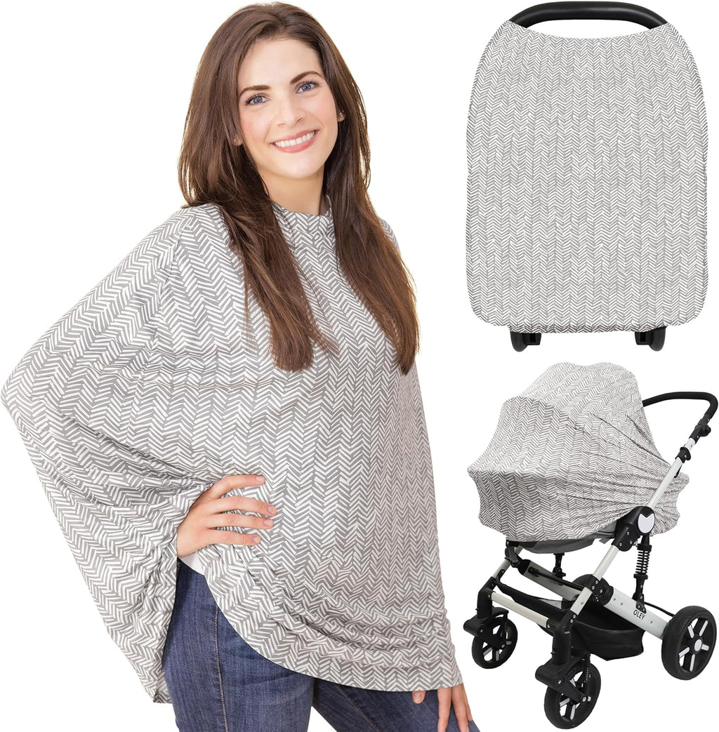 KeaBabies multi-use nursing cover and car seat canopy front view
