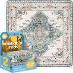 SCLOSE Washable Pee Pad for Dogs, 32" x 24" Reusable Puppy Pads Waterproof Dog Rugs, Super Absorbent, Leakproof, Dog Crate Pad, Playpen Mat, Whelping Pads, Vintage - Image 14