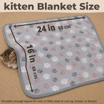 Lfory calming pet blanket being used to swaddle a small kitten
