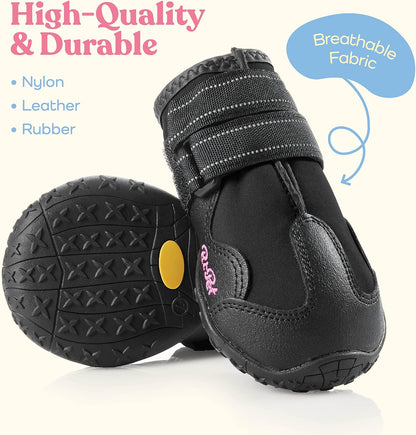 Close up of Pitpet dog booties with paw print design