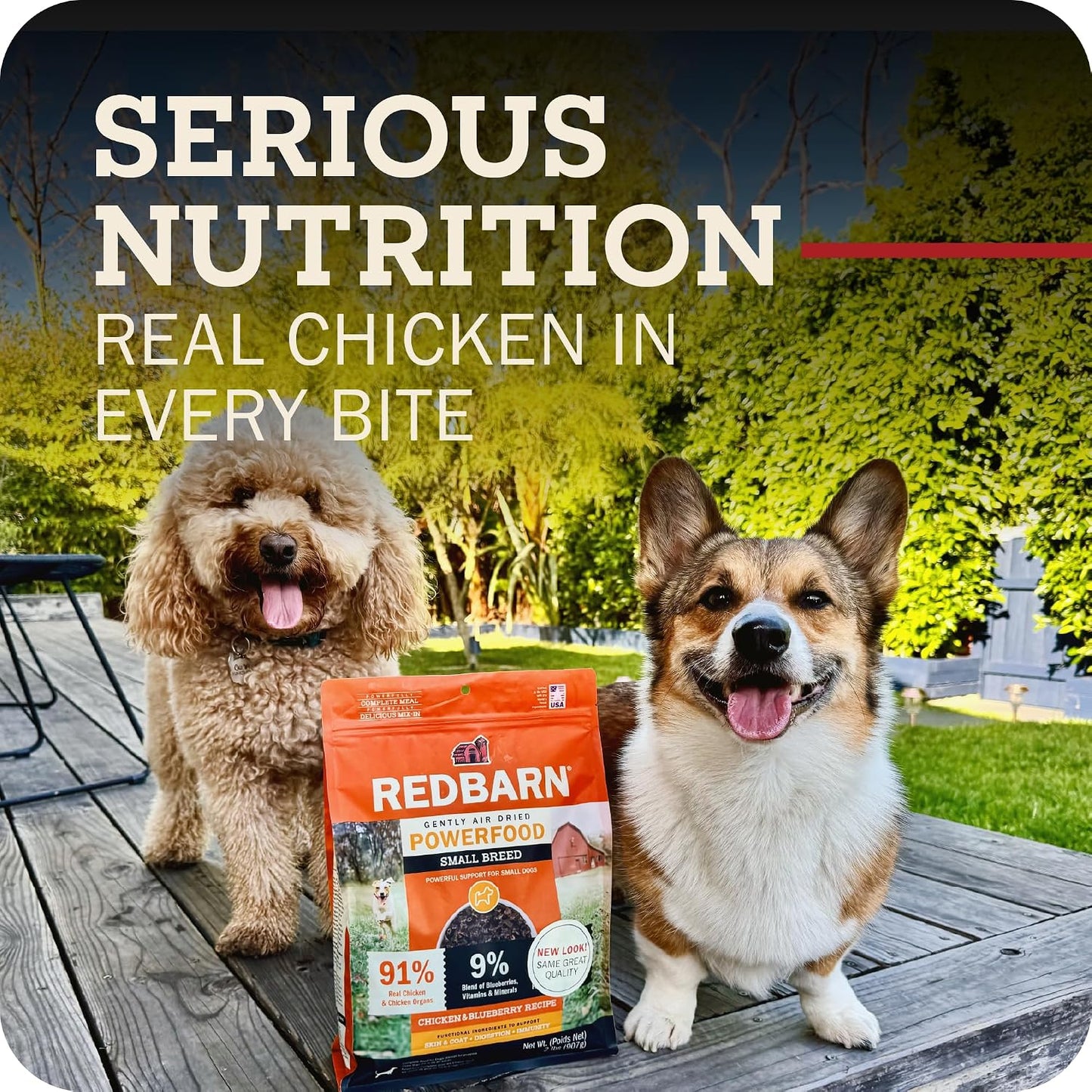 Redbarn chicken and blueberry recipe small breed dog food kibble details