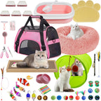 BERXOL kitten essentials starter kit front view complete pink pet care bundle