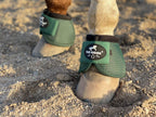 No-turn horse bell boots showing internal shock absorbing lining