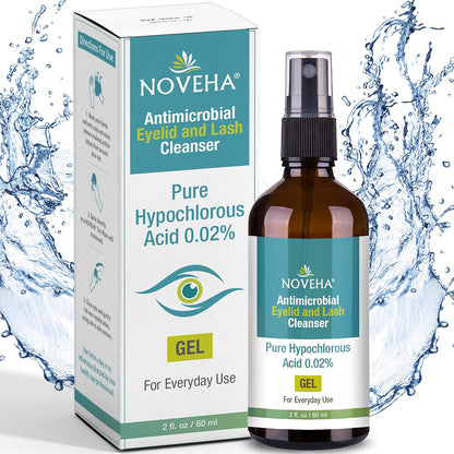 NOVEHA Eyelid Cleanser bottle and box front view for stye treatment
