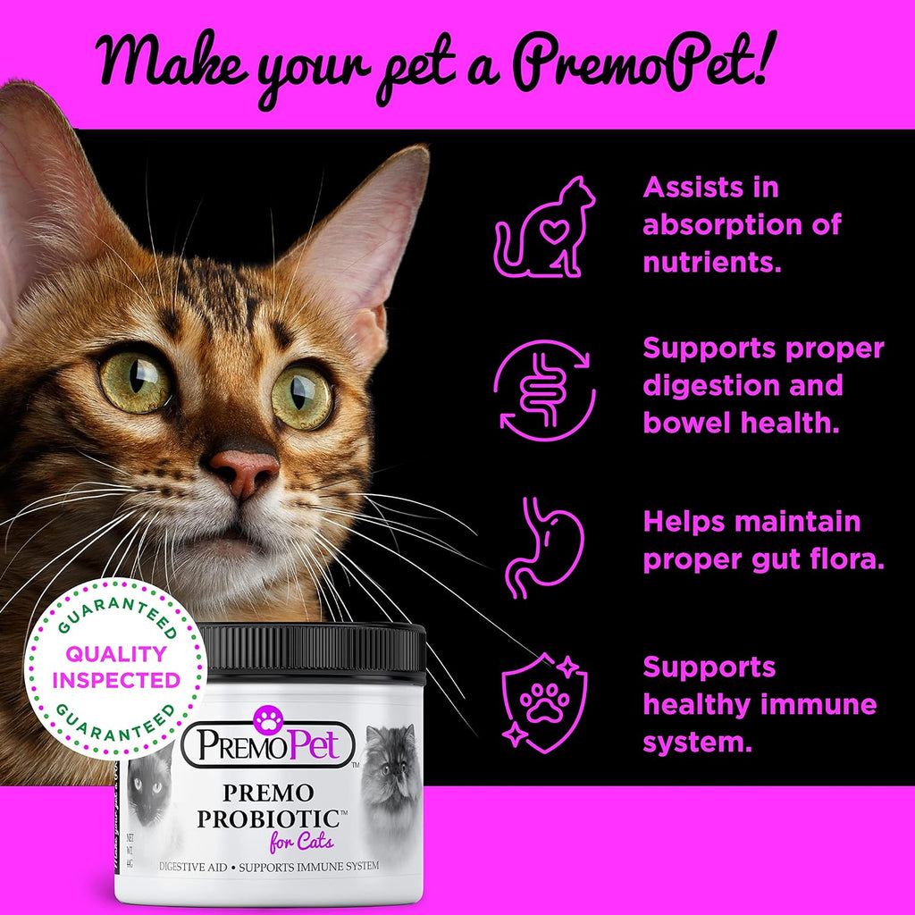 Premo Pet feline prebiotic and probiotic supplement unflavored powder