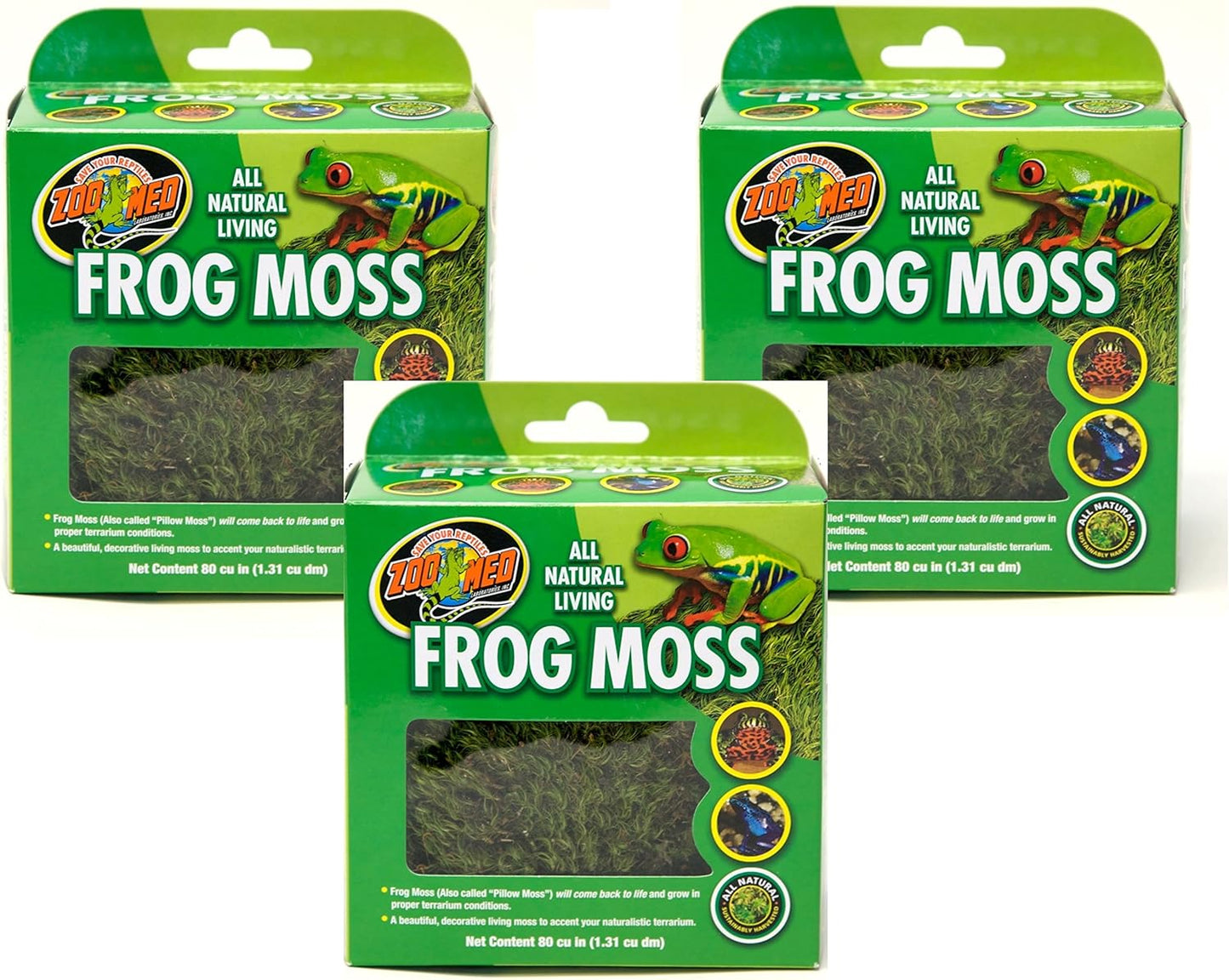 Zoo Med Frog Moss Three Pack front view premium terrarium substrate