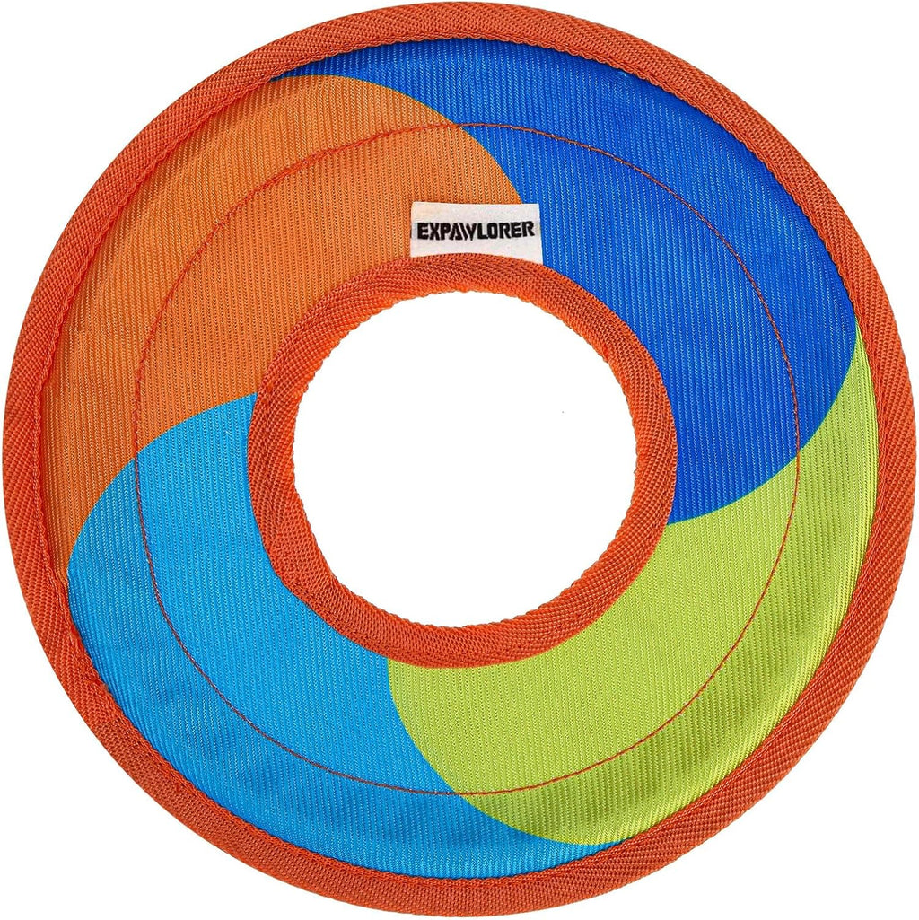 Expawlorer flying disc dog toy front view for interactive play