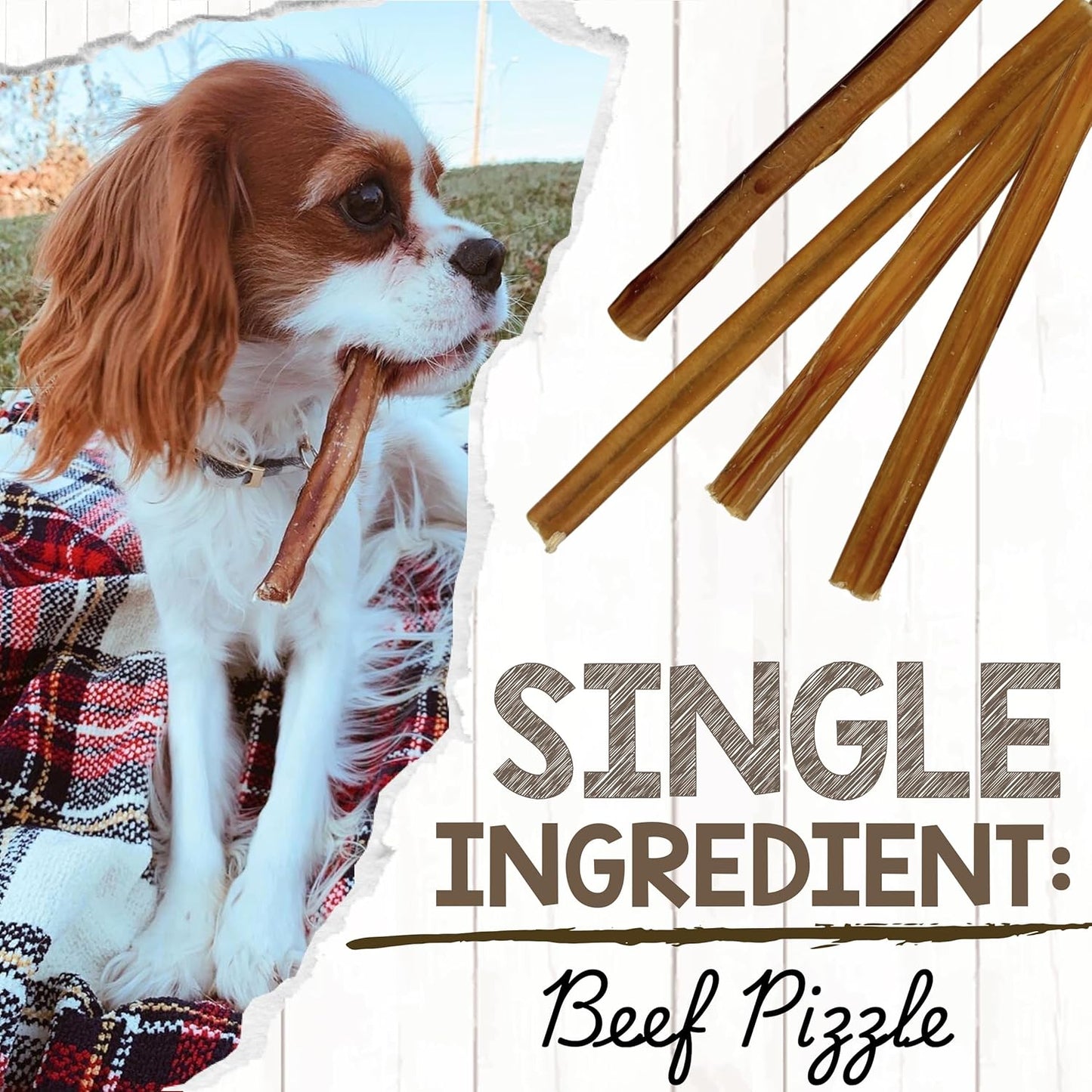 Single ingredient rawhide free long lasting bully sticks for pets
