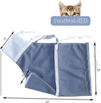 Adjustable grooming bag for cats displaying the secure neck drawstring mechanism.