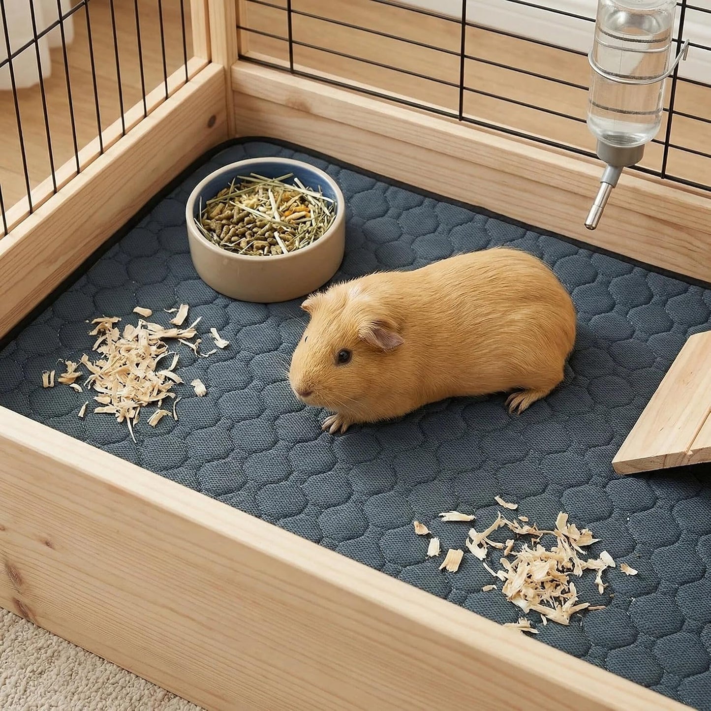 Pequano branding on washable cage bedding