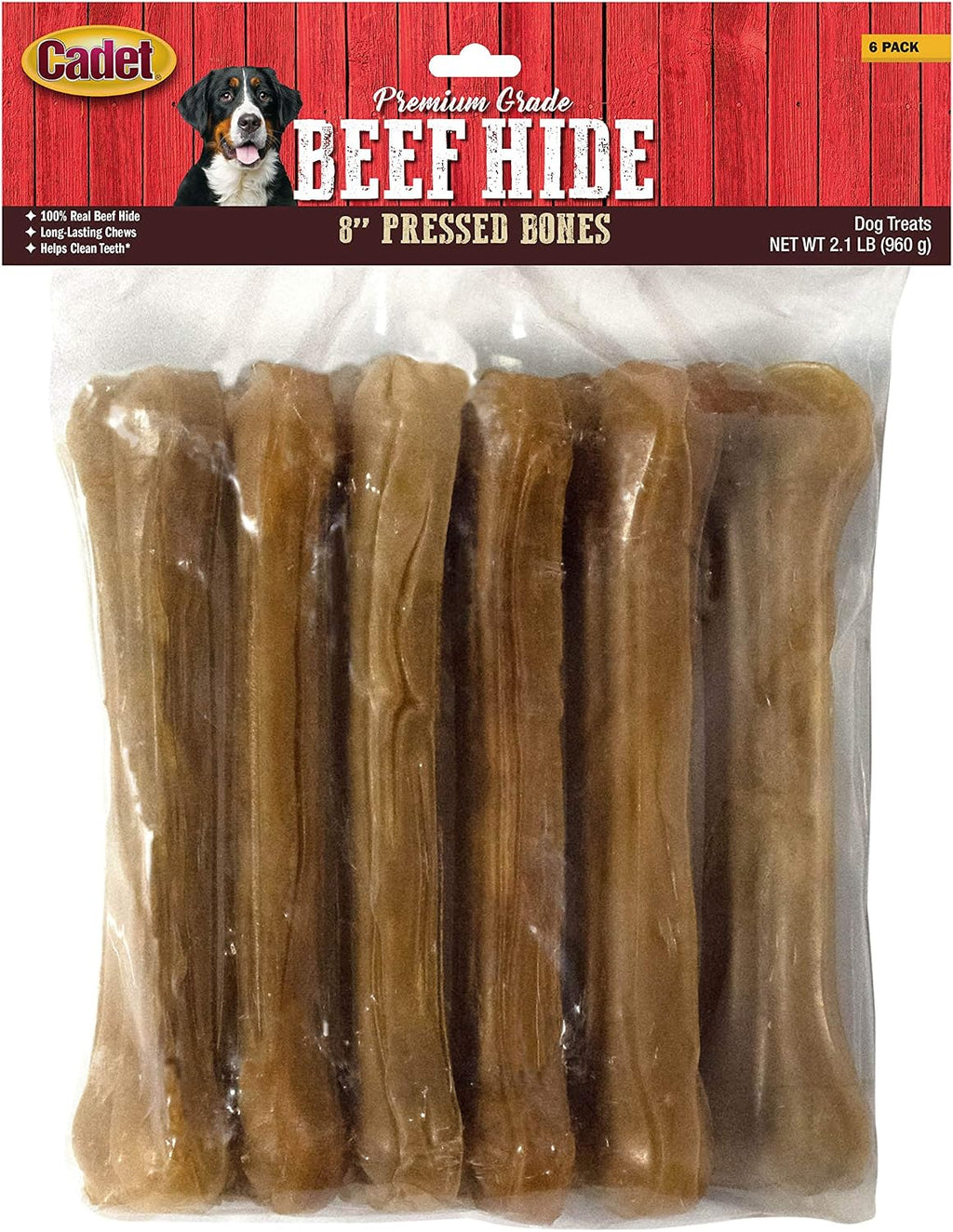 Cadet Premium Grade Pressed Beef Hide Bones, Long Lasting Rawhide Dog Chews, 6.5 Inch (12 Count) - Image 12