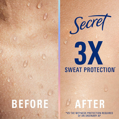 Secret Clinical Strength packaging displaying one hundred hour sweat and odor protection text