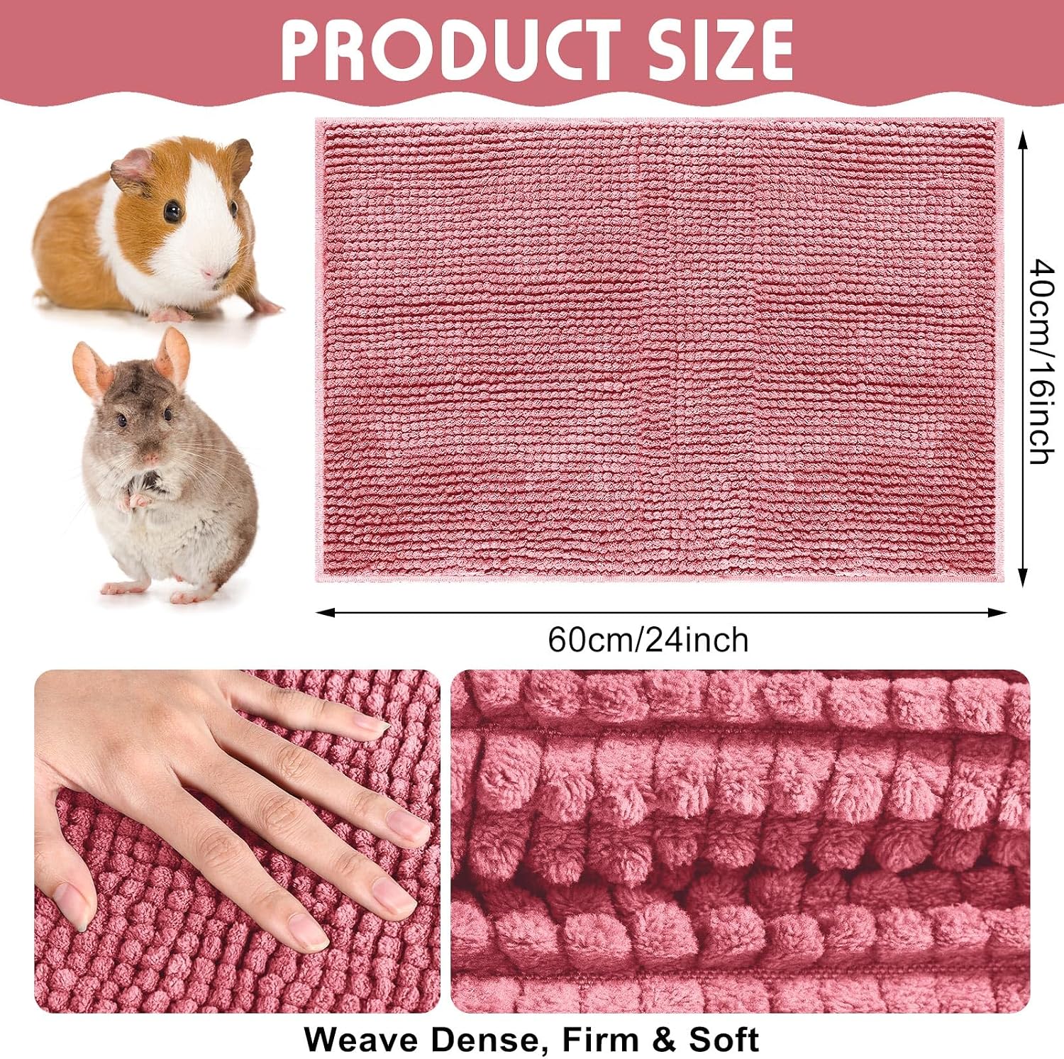 Close up of absorbent microfiber chenille texture for small pet mats