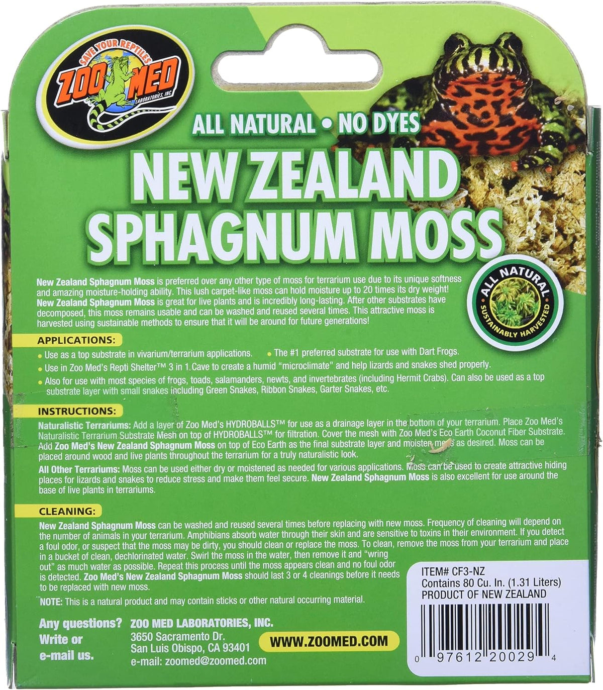 Zoo Med New Zealand Sphagnum Moss texture and softness close up