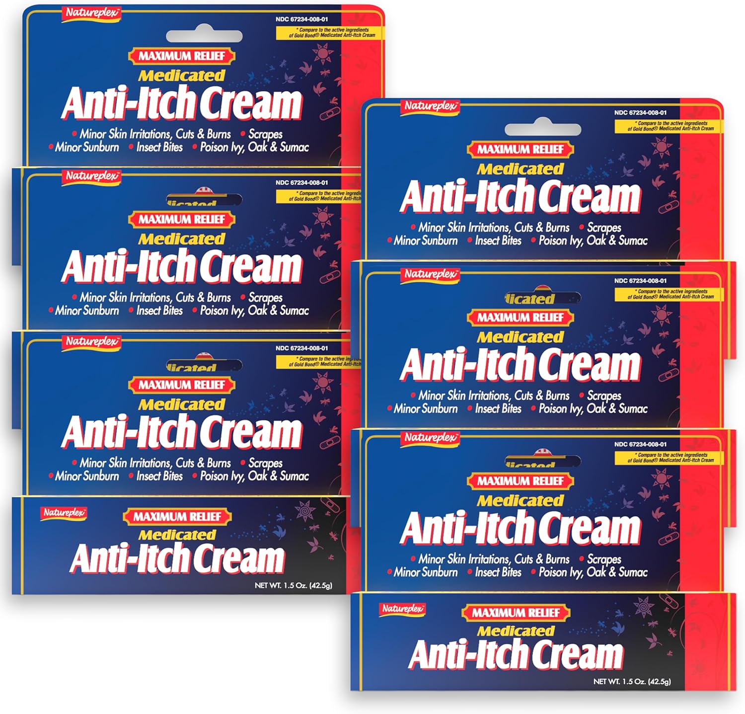 Natureplex Maximum Relief Medicated Anti-Itch Cream front view 6 pack for rash relief