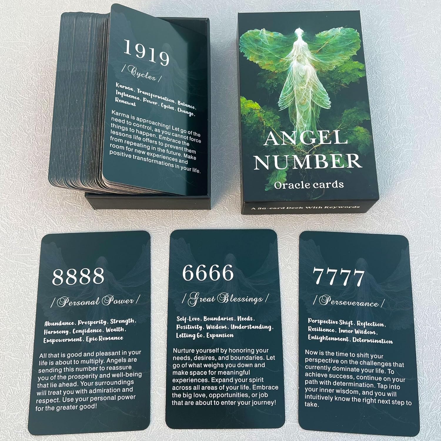 Dpehakmk Angel Numbers Oracle Cards deck front view