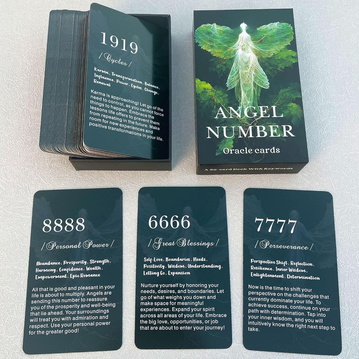 Dpehakmk Angel Numbers Oracle Cards deck front view