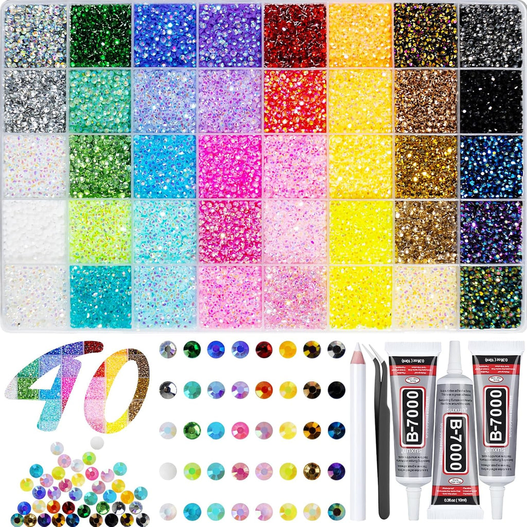 Dewjdfsc resin jelly rhinestones bedazzling kit front view packaging and storage case