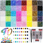 Dewjdfsc resin jelly rhinestones bedazzling kit front view packaging and storage case