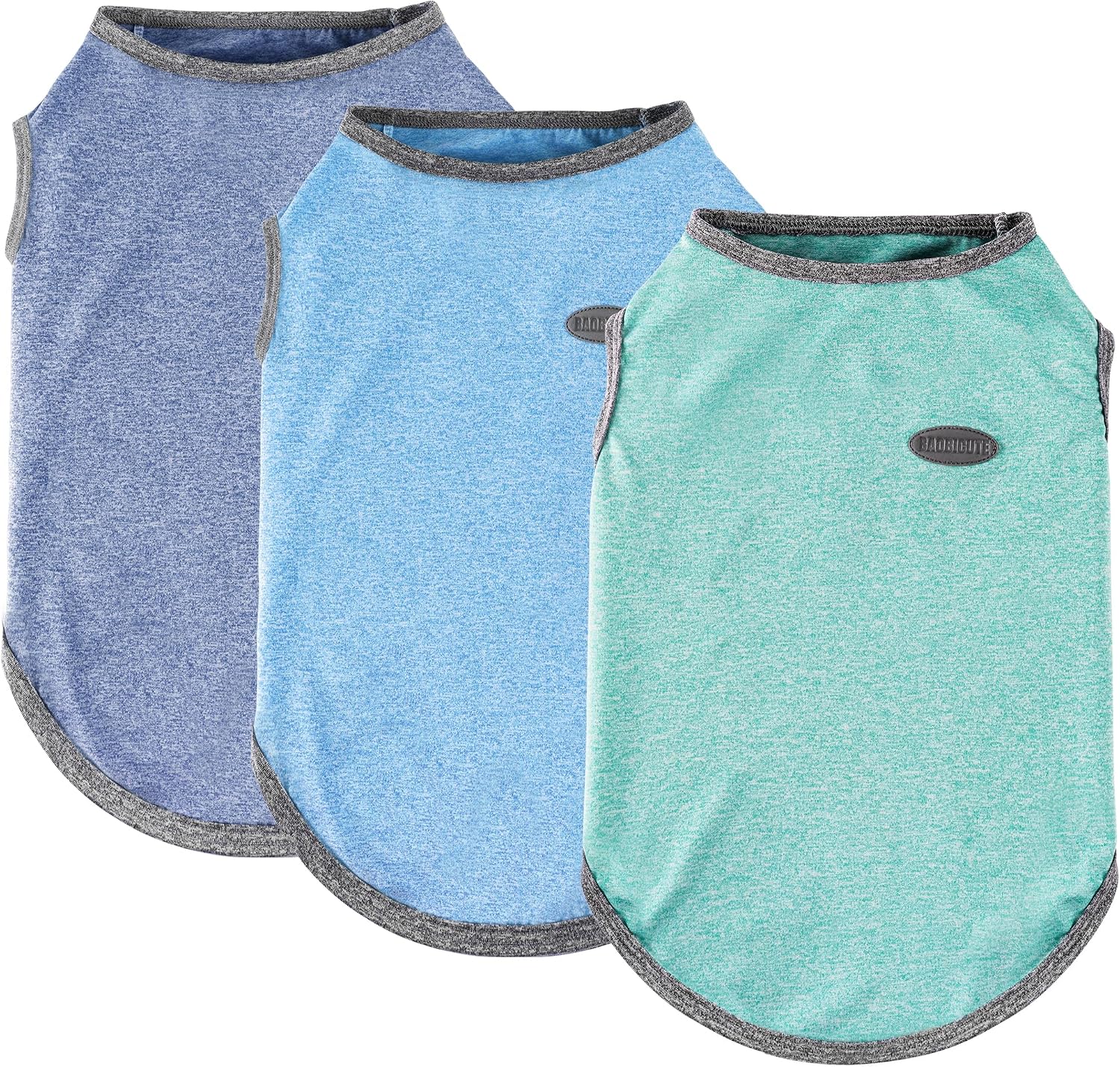 Baobicute 3 pack sun protection dog shirts navy blue light blue sky blue