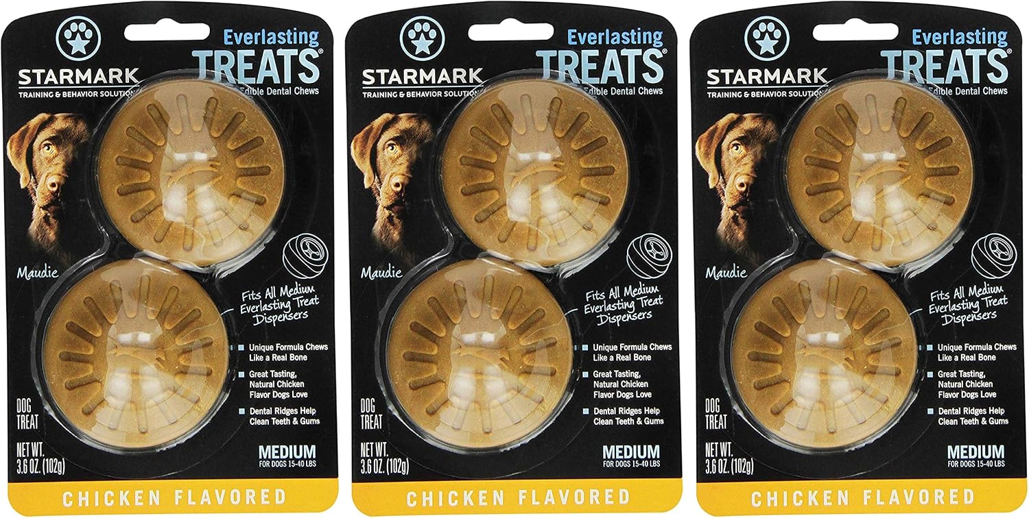 Bacon flavored dental chew showing raised ridges