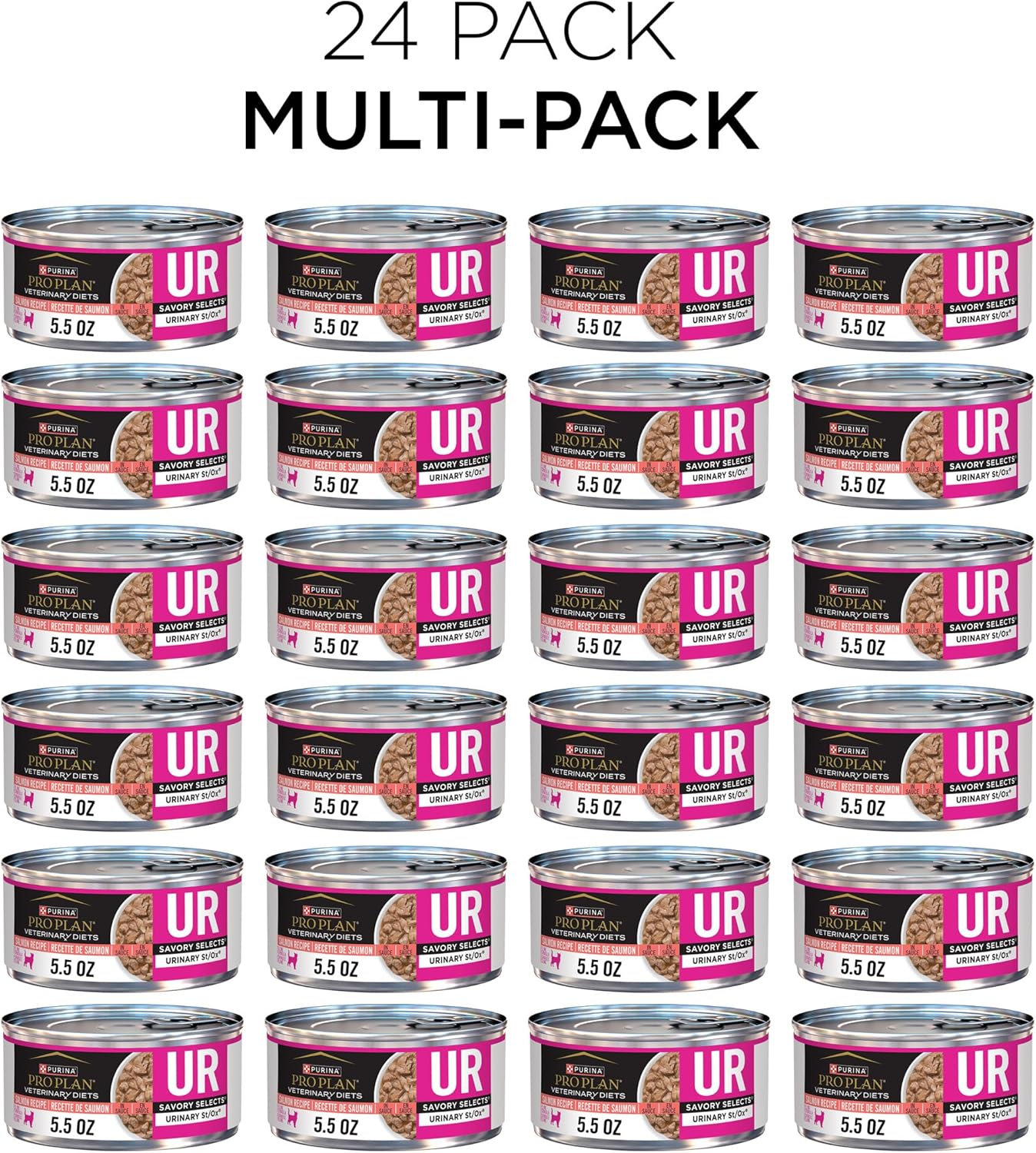 Purina UR Urinary St Ox feline formula salmon wet food guaranteed analysis panel layout