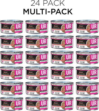 Purina UR Urinary St Ox feline formula salmon wet food guaranteed analysis panel layout