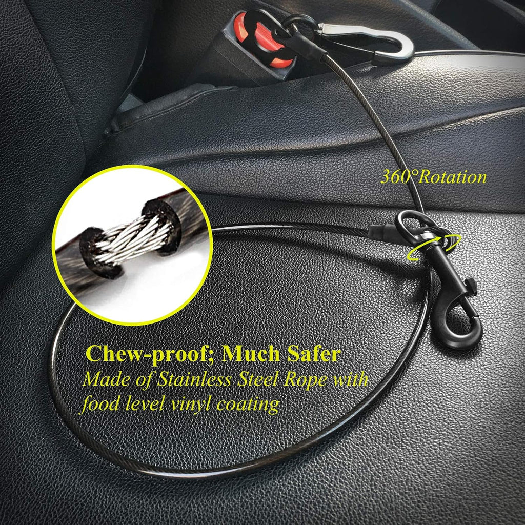 Close up of Vivaglory stainless steel dog seat belt clasp