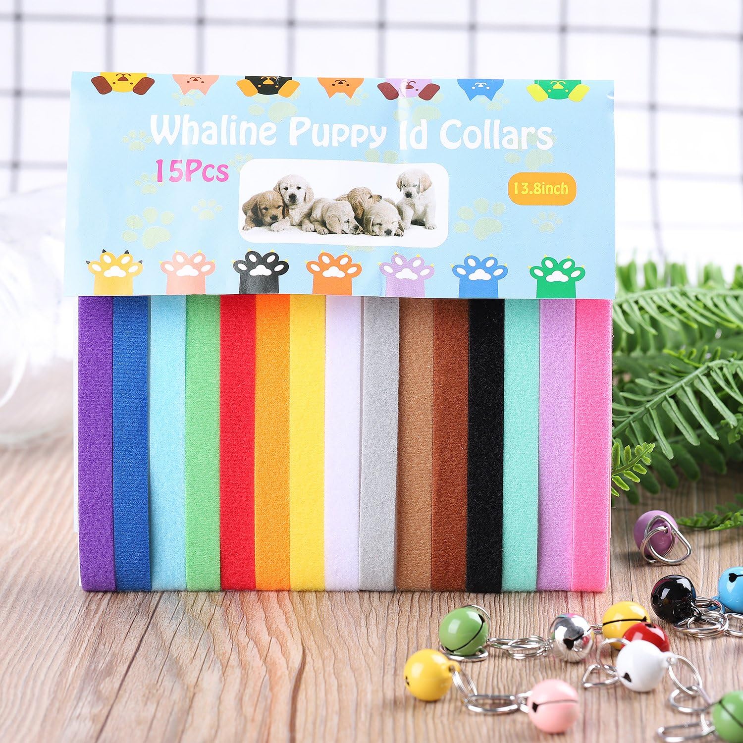 Whaline double sided plush puppy collars closeup