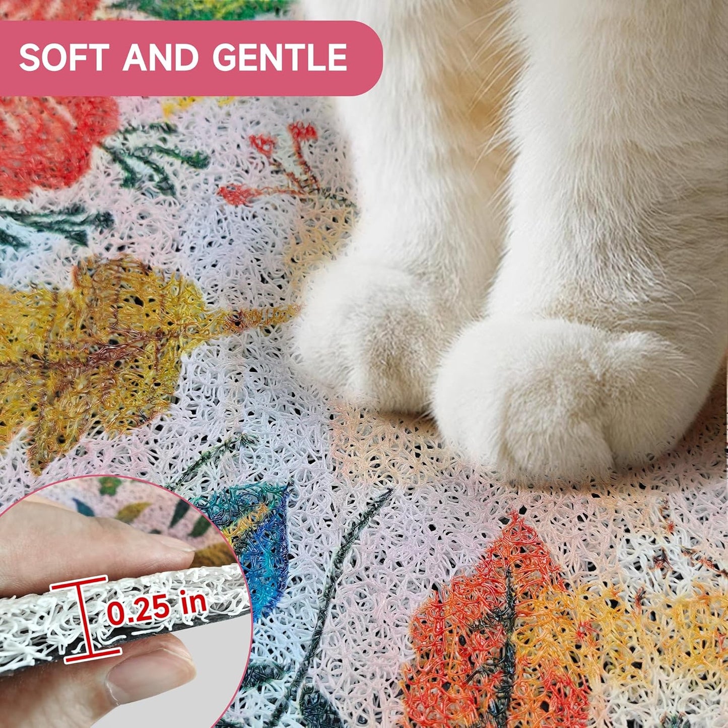 Easy clean litter box mat being rinsed clean under water stream